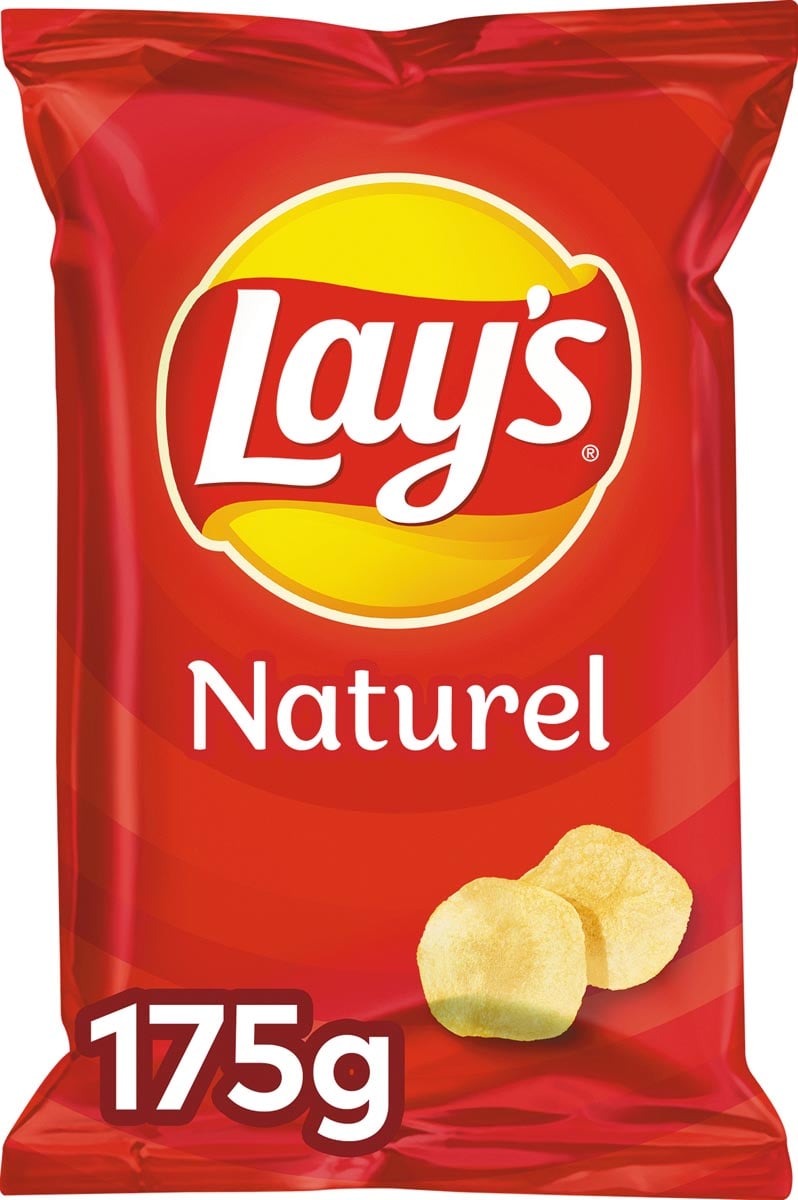 Lay's Chips Naturel, 175 g, doos van 18 stuks Lay's Chips Naturel, 175 g, doos van 18 stuks