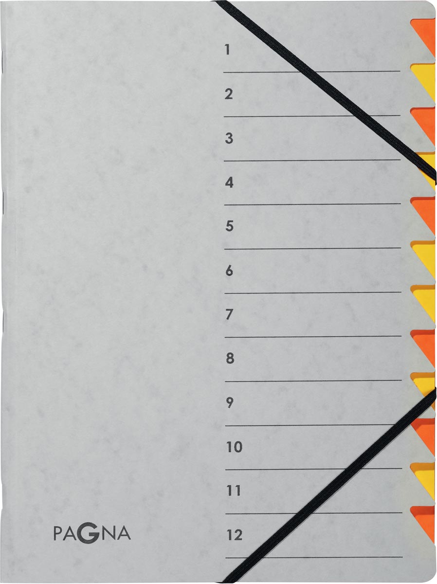 Pagna Sorteermap Easy Grey Voor Ft A4 12 Vakken Oranje huismerk kopen in de aanbieding