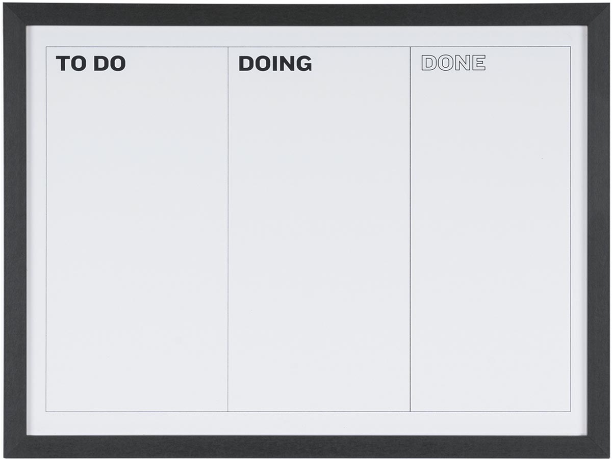 Bi-Office Kan Ban planner met zwarte frame, ft 60 x 45 cm Bi-Office Kan Ban planner met zwarte frame, ft 60 x 45 cm