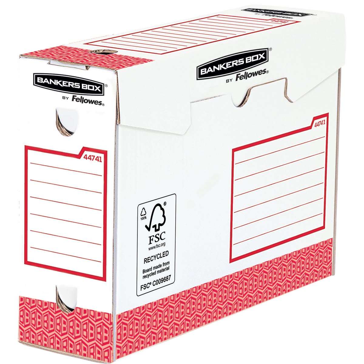 Bankers Box basic archiefdoos heavy duty, ft 9,5 x 24,5 x 33 cm, rood, pak van 20 stuks afbeelding