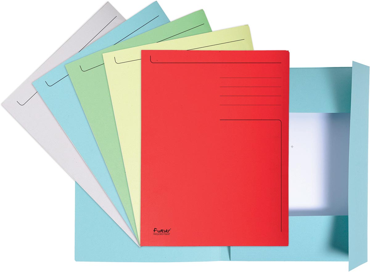 Exacompta dossiermap Foldyne ft 24 x 32 cm (voor ft A4), geassorteerde kleuren, pak van 10 stuks afbeelding