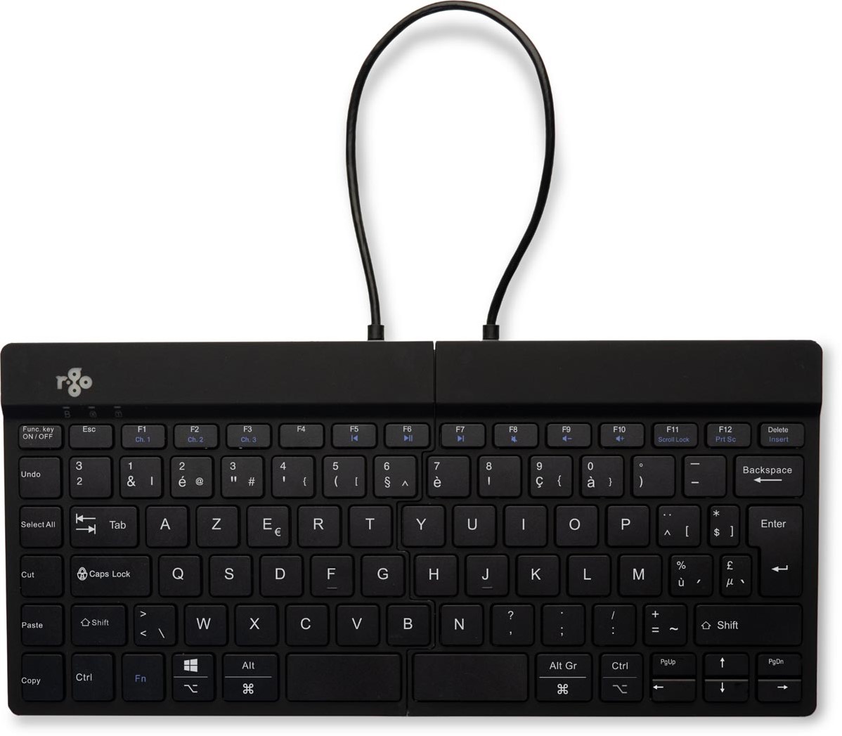 R-Go Split Break clavier ergonomique Bluetooth, azerty, noir bij VindiQ ...
