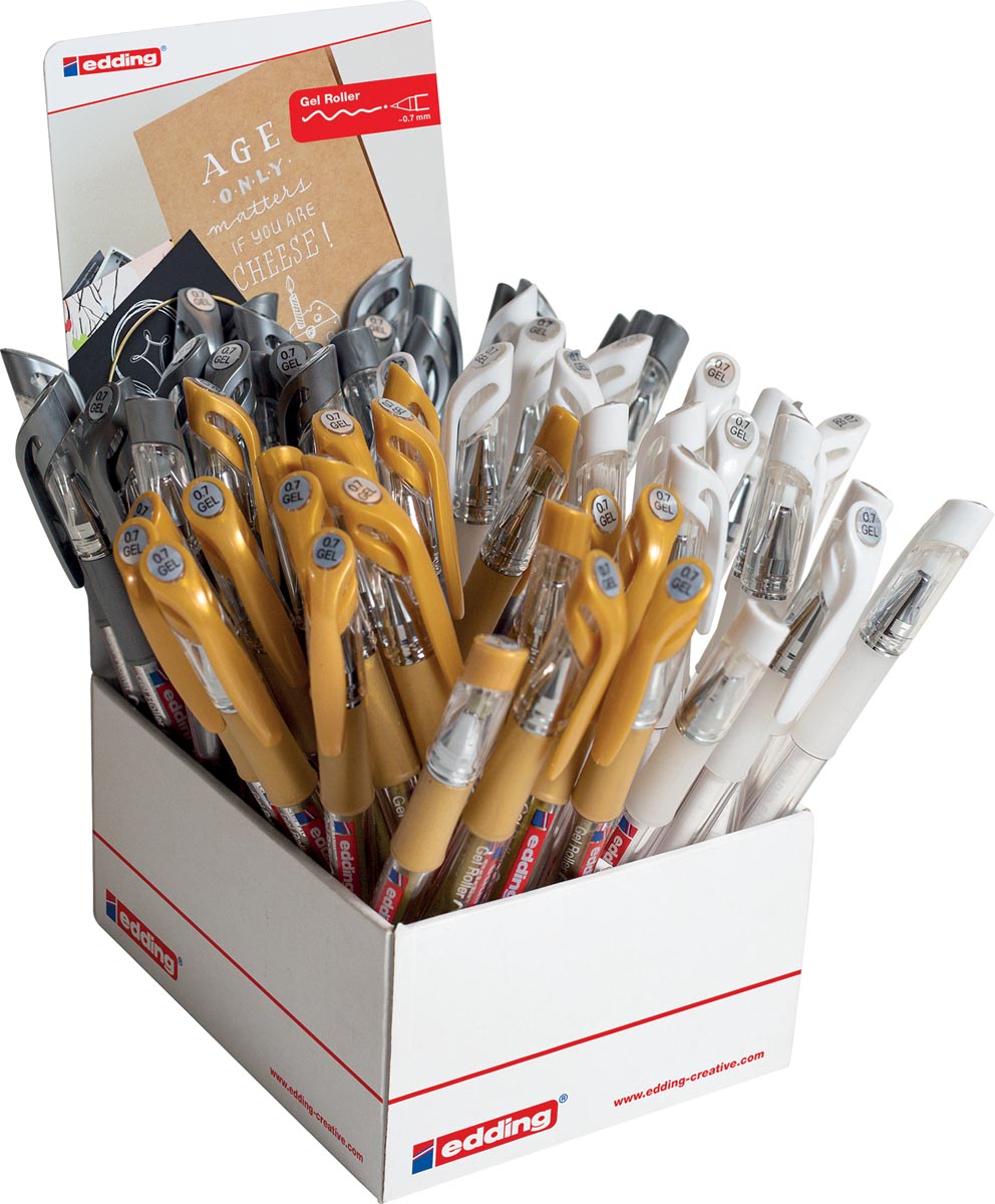 Edding Crystaljelly gelroller e-2185 display met 65 stuks in geassorteerde kleuren Edding Crystaljelly gelroller e-2185 display met 65 stuks in geassorteerde kleuren