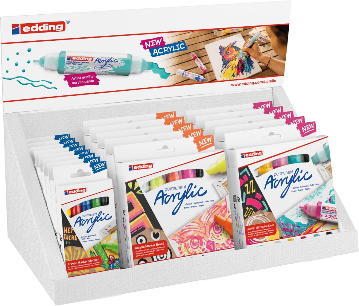 Edding e- Acrylic display met sets assorti