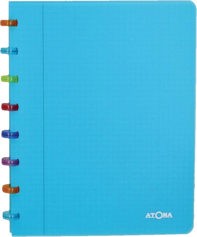Atoma Tutti Frutti schrift, ft A5, 144 bladzijden, geruit 5 mm, transparant turkoois afbeelding