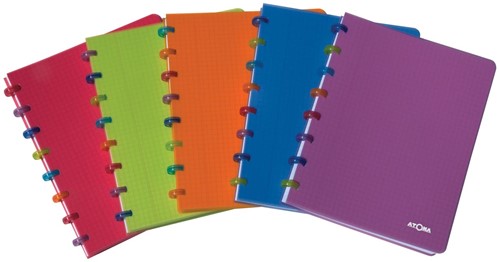 Atoma Tutti Frutti schrift, ft A5, 144 bladzijden, geruit 5 mm, geassorteerde kleuren