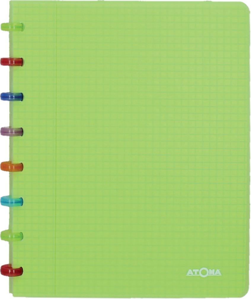 Atoma Tutti Frutti schrift, ft A5, 144 bladzijden, commercieel geruit, transparant groen afbeelding