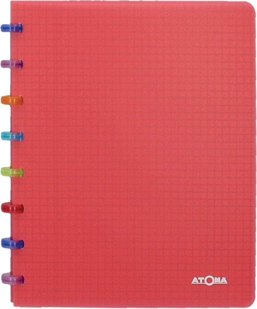 Atoma Tutti Frutti schrift, ft A5, 144 bladzijden, commercieel geruit, transparant rood afbeelding