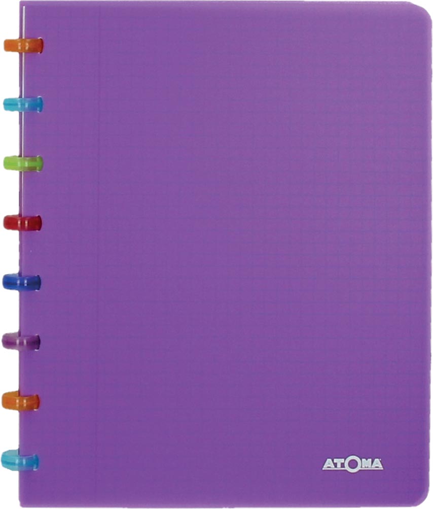 Atoma Tutti Frutti schrift, ft A5, 144 bladzijden, commercieel geruit, transparant paars afbeelding