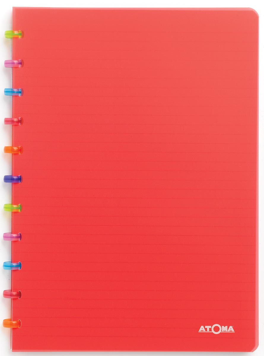 Atoma Tutti Frutti schrift, ft A4, 144 bladzijden, gelijnd, transparant rood