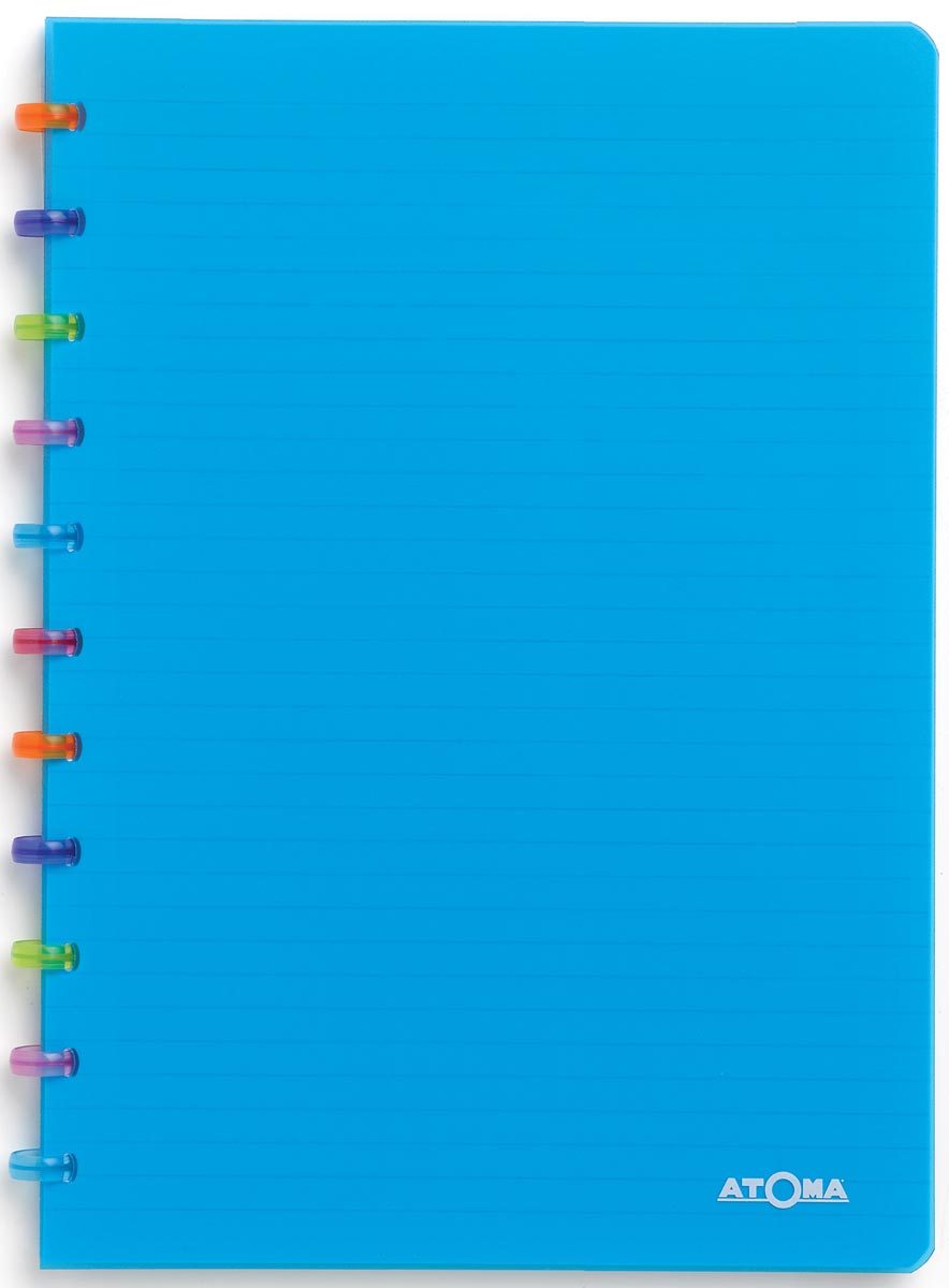 Atoma schrift Tutti Frutti ft A4, gelijnd, transparant turkoois