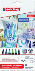 Edding brushpen Porcelein Cool, assortiment, set van 6