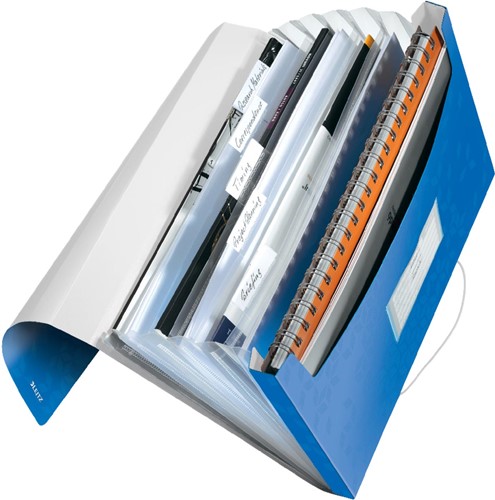 Leitz WOW pochette projets, ft A4, 6 compartiments, en PP, bleu-2