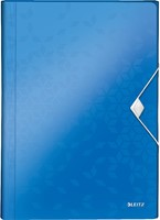 Leitz WOW pochette projets, ft A4, 6 compartiments, en PP, bleu