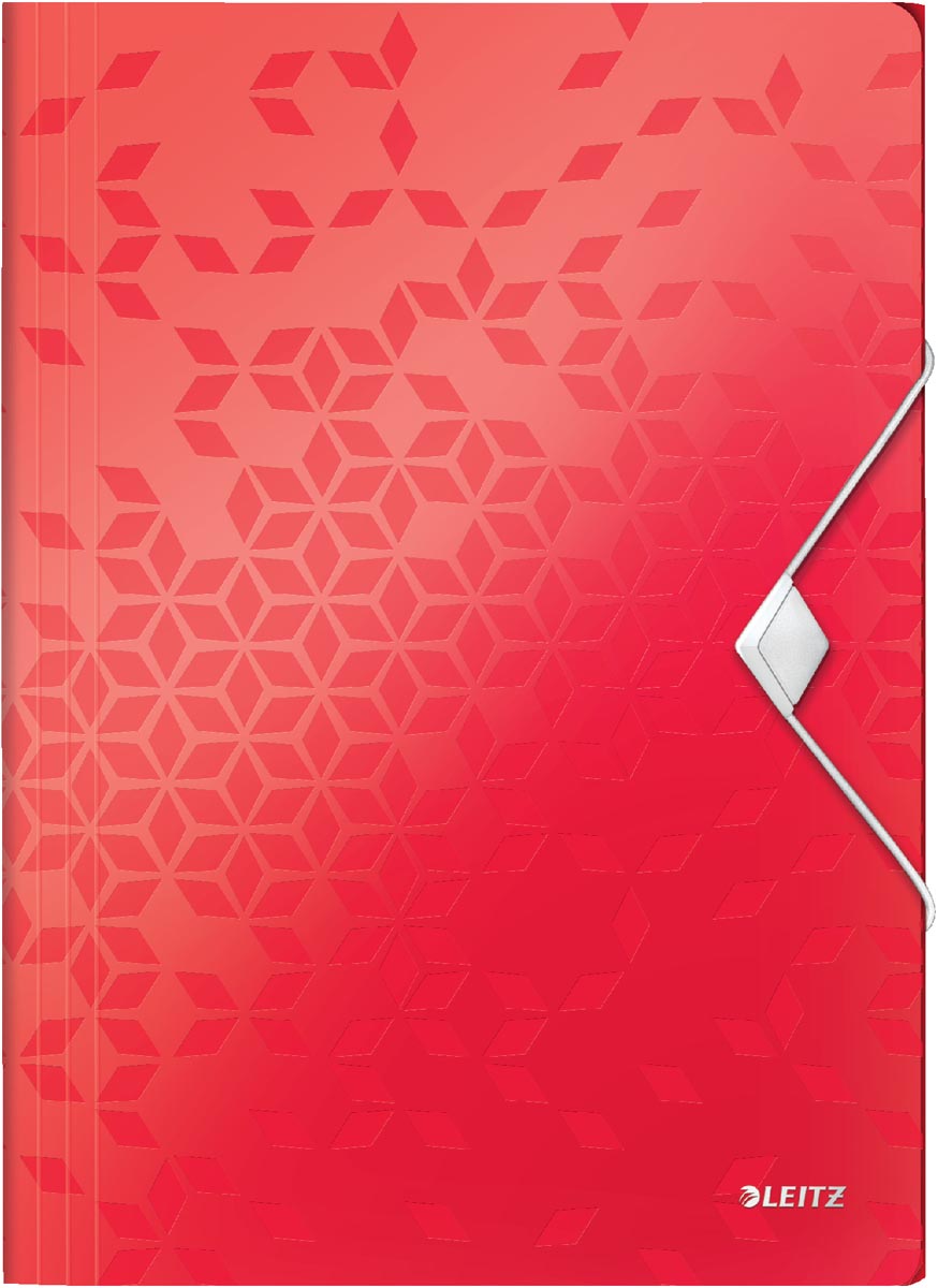 Leitz WOW elastomap met 3 kleppen, uit PP, ft A4, rood afbeelding