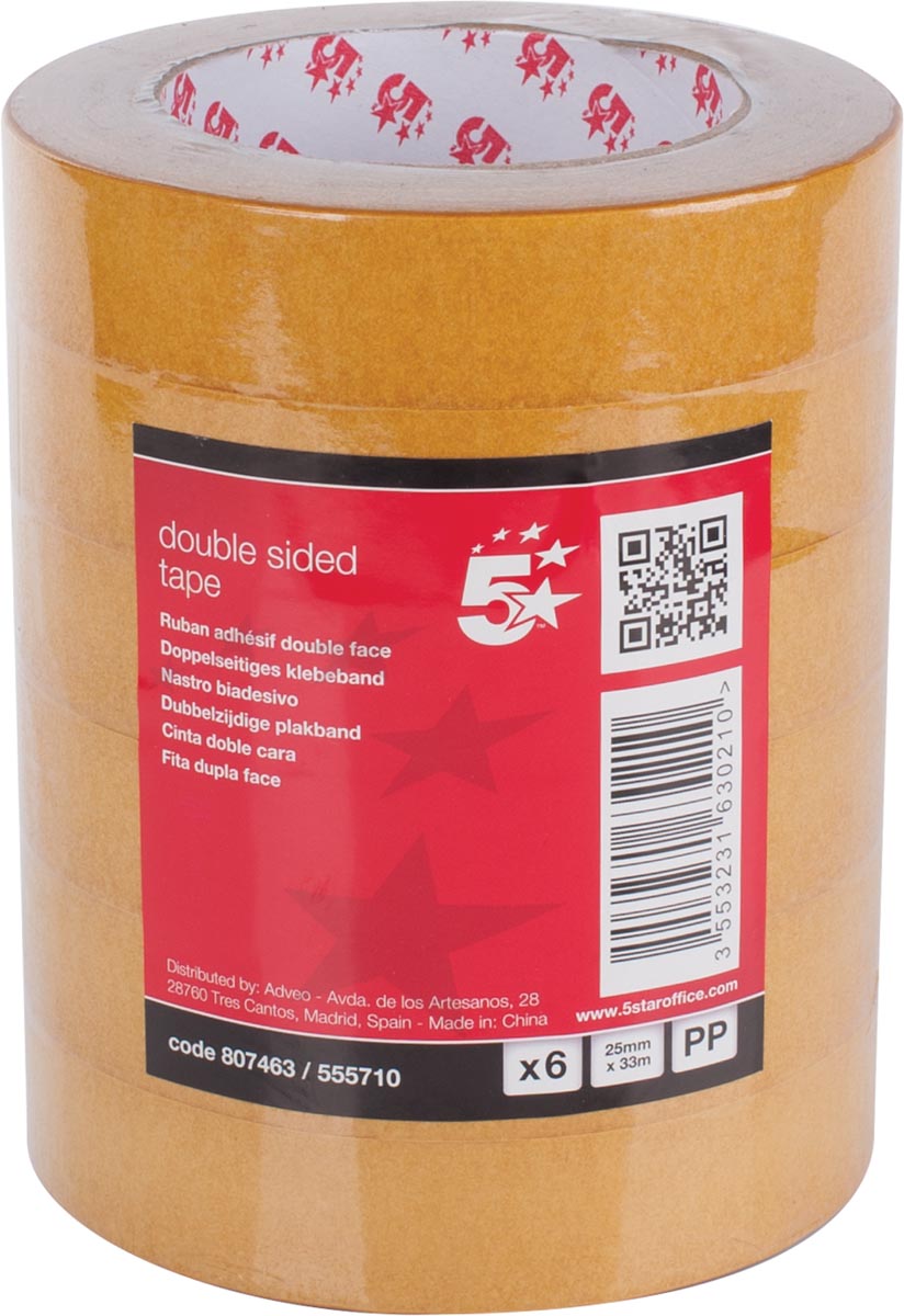 5 Star Dubbelzijdige Plakband Pak Van 6 Rollen huismerk kopen in de aanbieding
