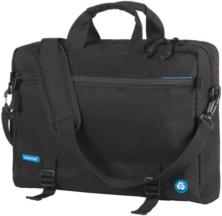 Lightpak by Jüscha multifunctionele 3-in-1 laptoptas RPET, voor laptops tot 15,6 inch, zwart