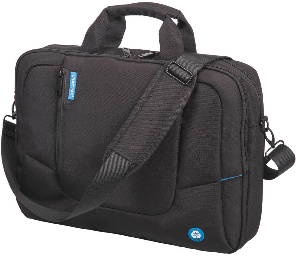 Lightpak by Jüscha laptoptas RPET, voor laptops tot 17 inch, zwart