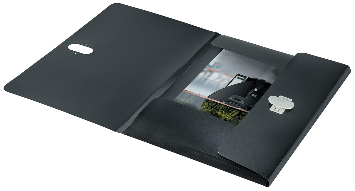Leitz Recycle elastomap met 3 kleppen, uit PP, ft A4, zwart afbeelding