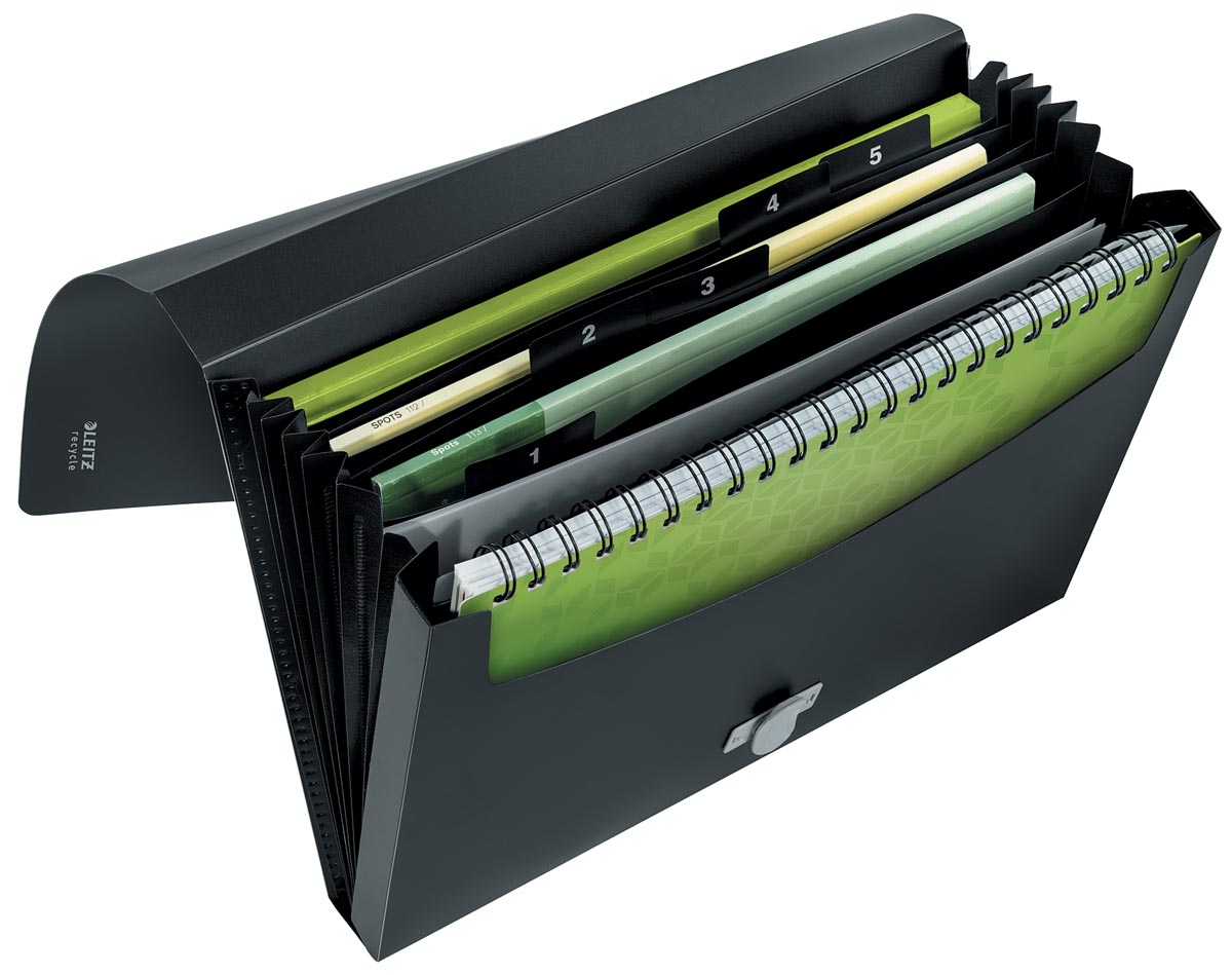 Leitz Recycle projectmap A4, 5 compartimenten, zwart afbeelding