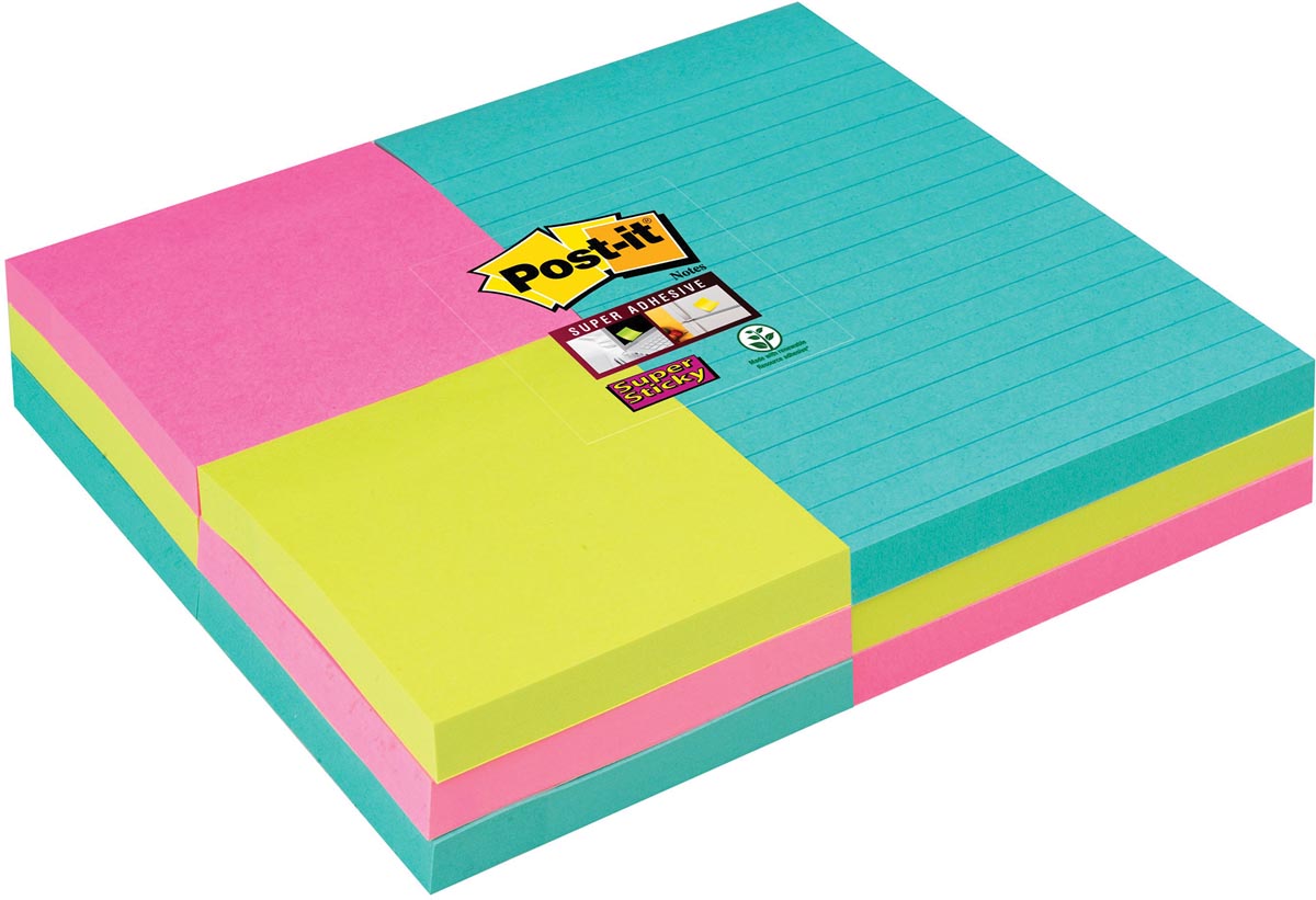 Post It Super Sticky Notes Combo Pack Ft 76 X 76 Mm 90 Vel 6 Blok Ft 101 X 152 Mm 90 3 huismerk kopen in de aanbieding Post It Super Sticky Notes Combo Pack Ft 76 X 76 Mm 90 Vel 6 Blok Ft 101 X 152 Mm 90 3 huismerk kopen in de aanbieding