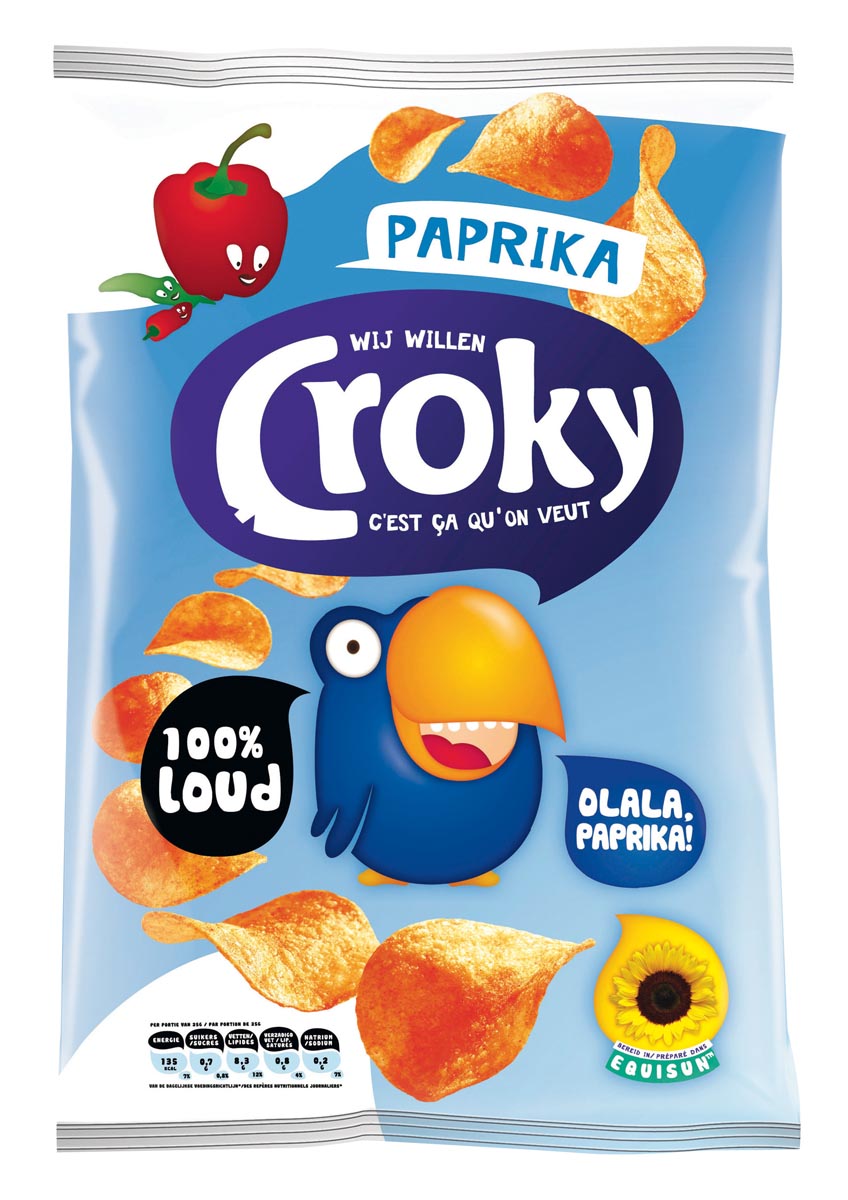 Croky chips paprika, zakje van 100 gram afbeelding