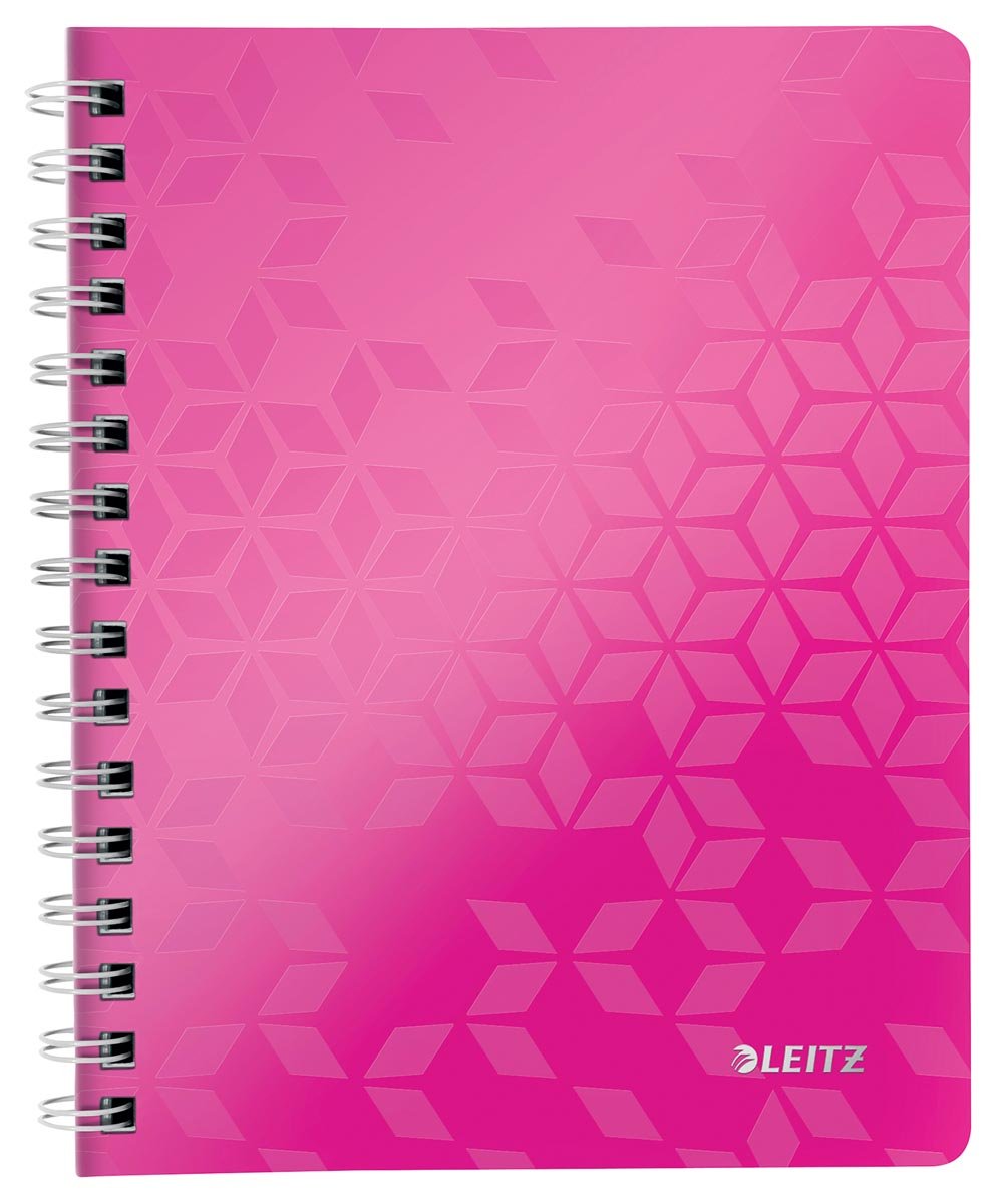 Leitz WOW schrift ft A4, geruit 5 mm, roze afbeelding