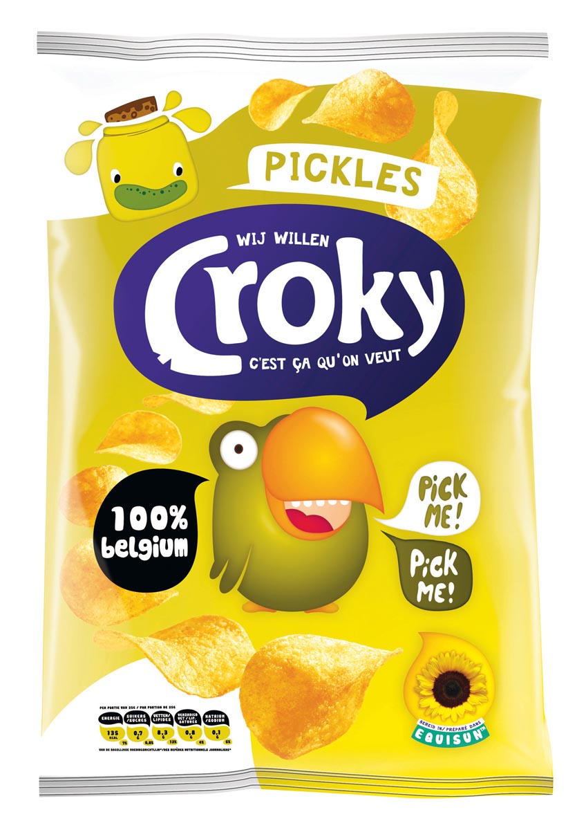 Croky chips pickles, zakje van 100 gram afbeelding