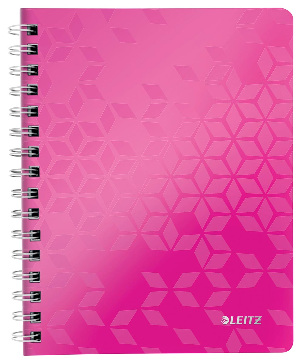 Leitz WOW schrift ft A5, geruit 5 mm, roze