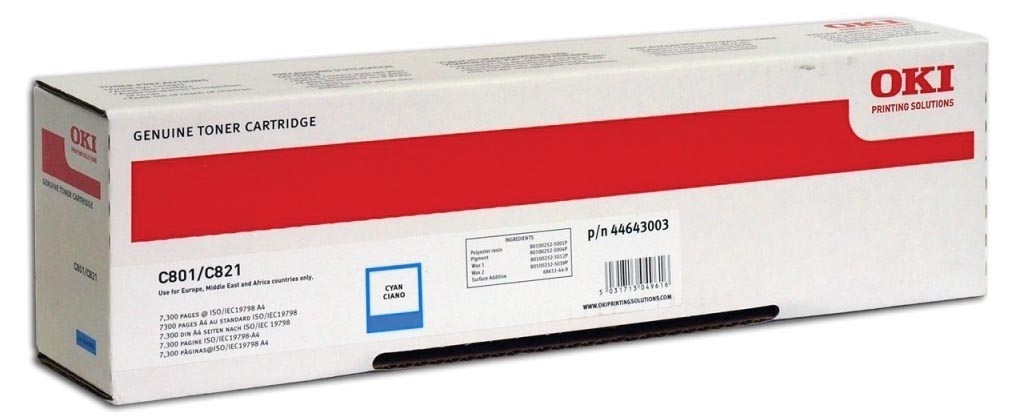 Oki Toner Kit cyaan - 7300 pagina's - 44643003