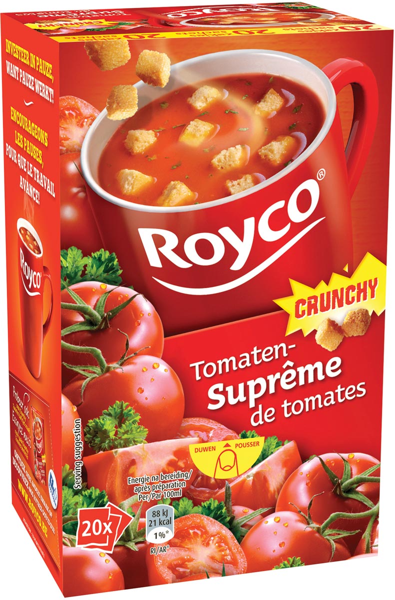 Royco Minute Soup Tomatensupreme Met Croutons Pak Van 20 Zakjes huismerk kopen in de aanbieding