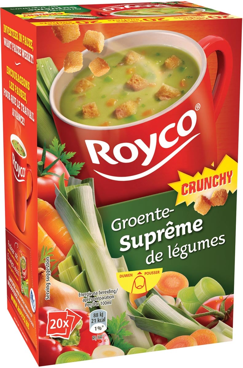 Royco Minute Soup Groentensupreme Met Croutons Pak Van 20 Zakjes huismerk kopen in de aanbieding