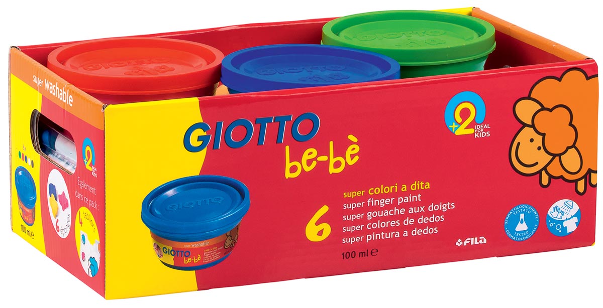 Giotto Be Be Vingerverf Schoolpack 6 X 150 Ml In Geassorteerde Kleuren huismerk kopen in de aanbieding Giotto Be Be Vingerverf Schoolpack 6 X 150 Ml In Geassorteerde Kleuren huismerk kopen in de aanbieding