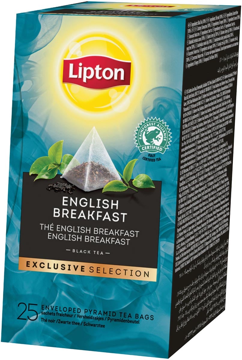 Lipton thee Exclusive Selection, English Breakfast, doos van 25 zakjes afbeelding