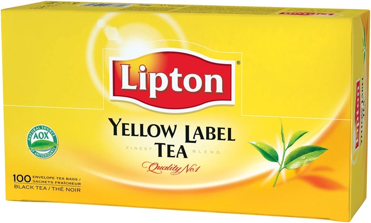 Lipton thé, yellow label tea, paquet de 100 sachets bij VindiQ Office