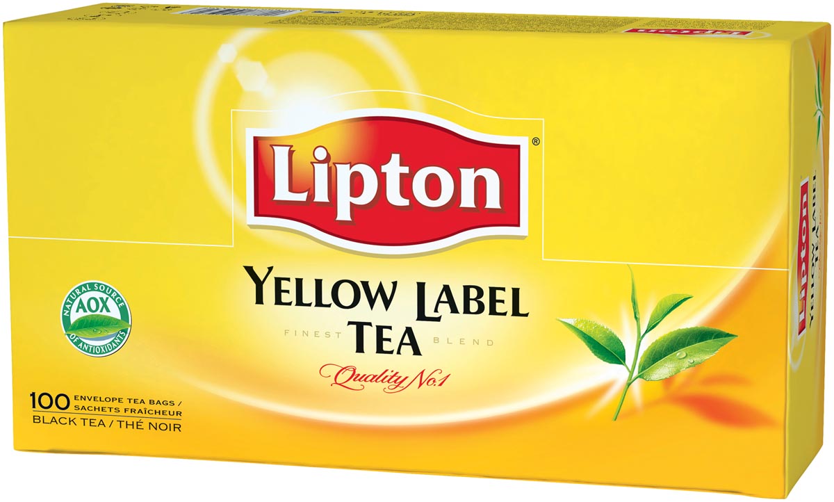 Lipton thee Feel Good Selection, Yellow label, pak van 100 zakjes afbeelding