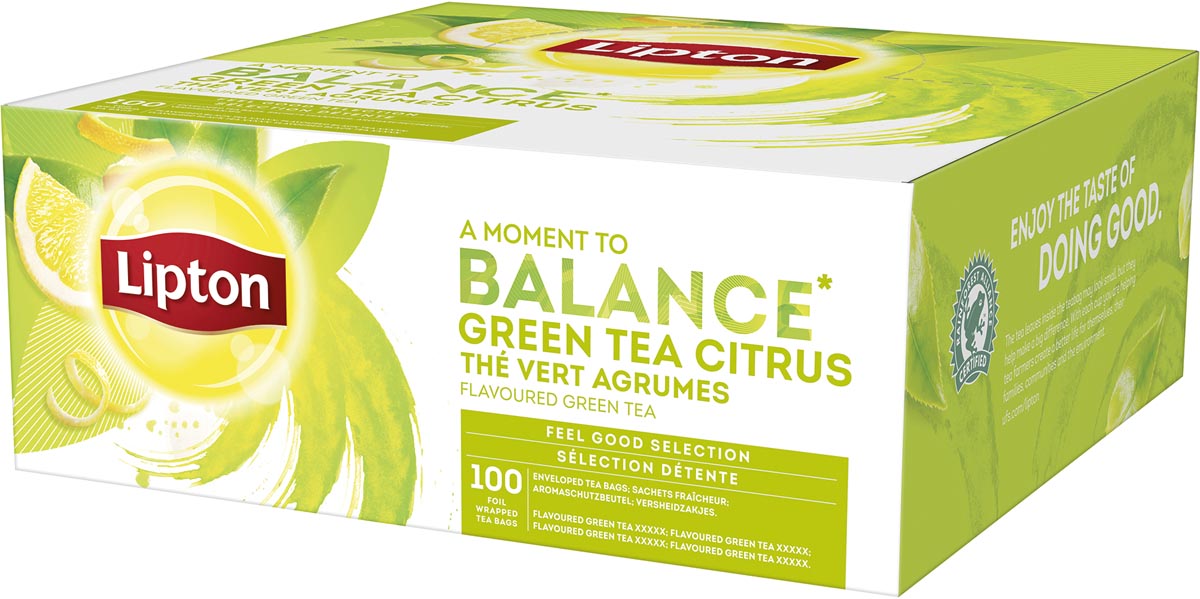 Lipton thee, Green Tea Citrus, pak van 100 zakjes afbeelding