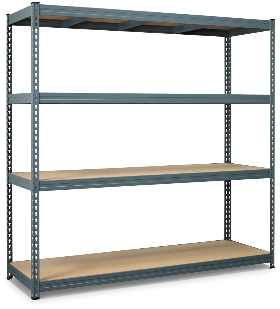 Avasco rek Robus 400, ft 180 x 180 x 60 cm, 4 legborden, uit metaal, grijs afbeelding
