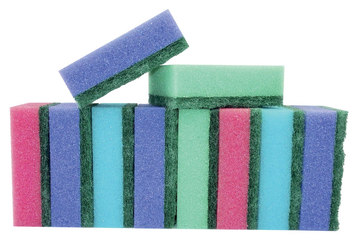 Aqualine schuurspons ft 8 x 5,5 x 2,8 cm, pak van 10 stuks afbeelding