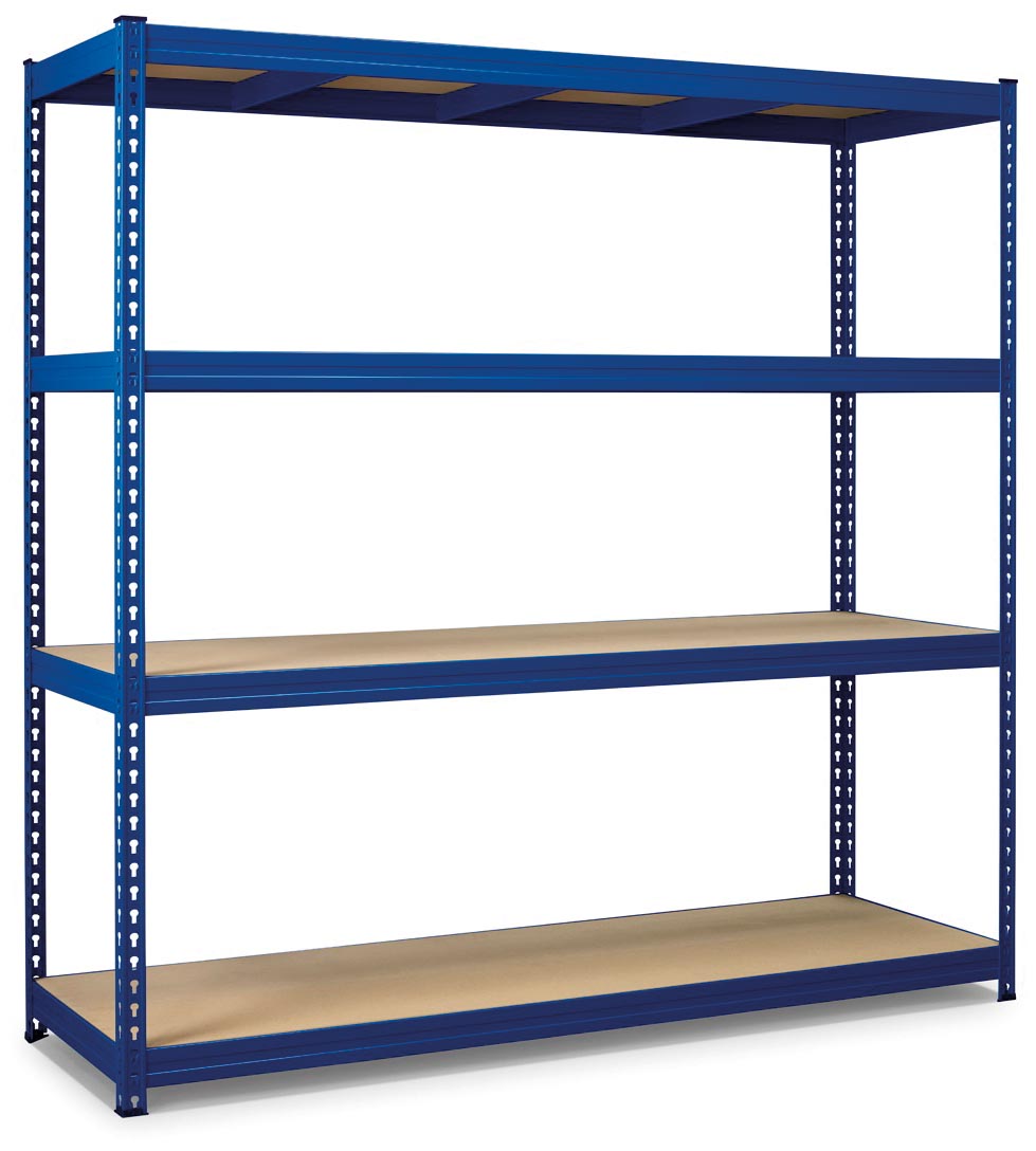 Afbeelding van Avasco rek Robus 400, ft 180 x 180 x 60 cm, 4 legborden, uit metaal, blauw