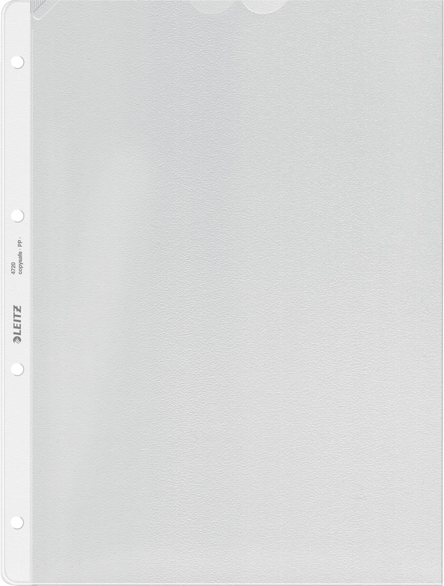 Leitz geperforeerde showtas Premium, ft A4, PP, copy safe, transparant, pak van 100 stuks afbeelding