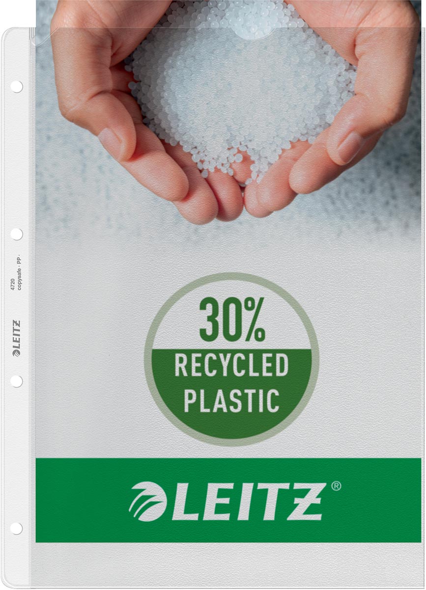 Leitz geperforeerde showtas Premium, ft A4, PP, copy safe, transparant, pak van 100 stuks
