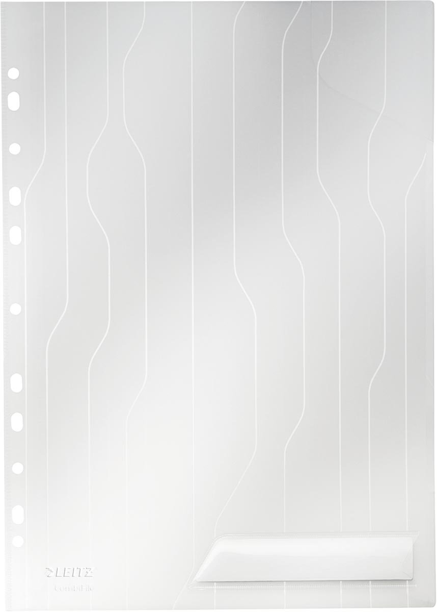 Leitz CombiFile premium U-mapje, PP, 200 micron, A4, pak van 5 stuks, transparant afbeelding