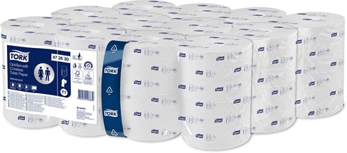 Tork papier toilette Optiserve Coreless, 2-laags, 820 vellen, systeem T7, wit, pak van 24 rollen