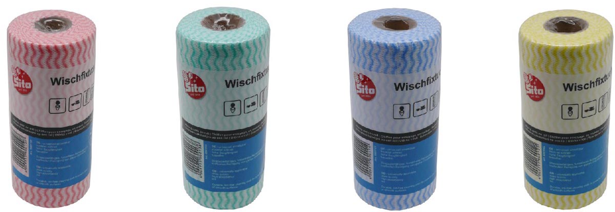 Sito reinigingsdoekjes op rol ft 18 x 35 cm, geassorteerde kleuren, rol van 50 stuks
