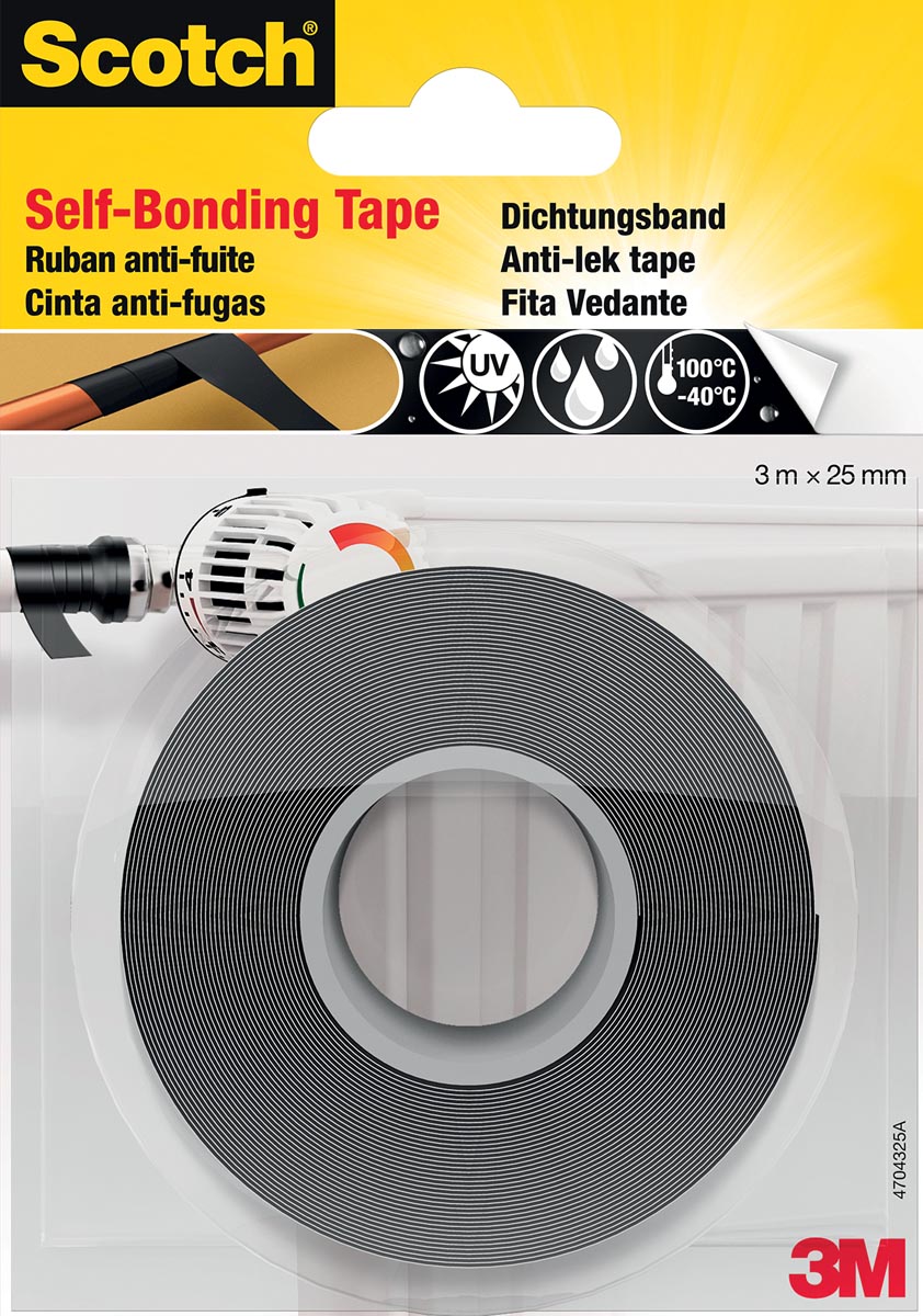 Scotch reparatieplakband anti-lek, ft 25 mm x 3 m, zwart, blisterverpakking afbeelding