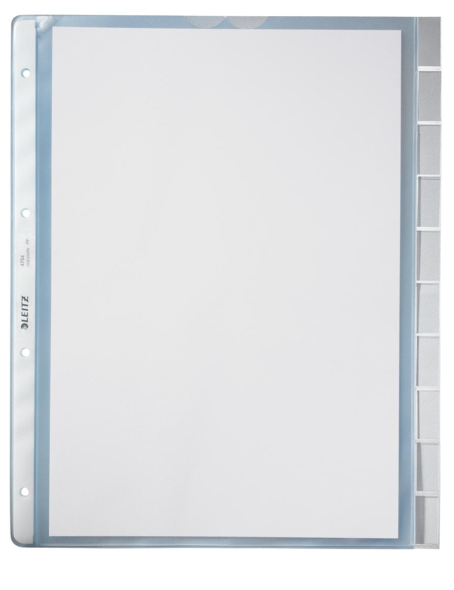 Leitz showtas ft A4 met tabbladen, uit harde PVC, pak van 10 stuks, 4-gaats perforatie