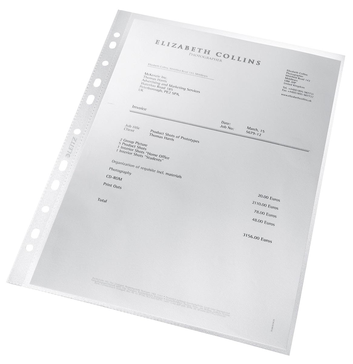 Leitz Recycle premium showtas, 11-gaats, transparent, pak van 100 afbeelding
