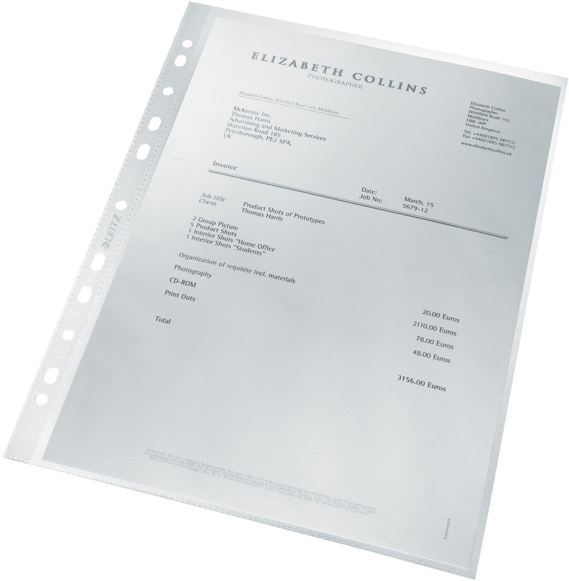 Leitz Recycle geperforeerde showtas, ft A4, 100 micron, gekorreld, doos van 25 stuks afbeelding