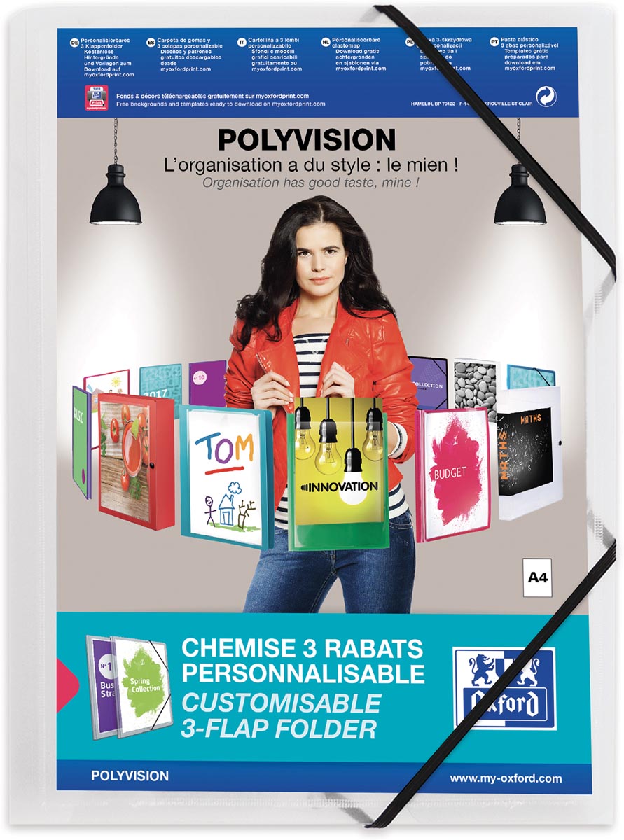 OXFORD Polyvision elastomap, formaat A4, uit PP, transparant afbeelding